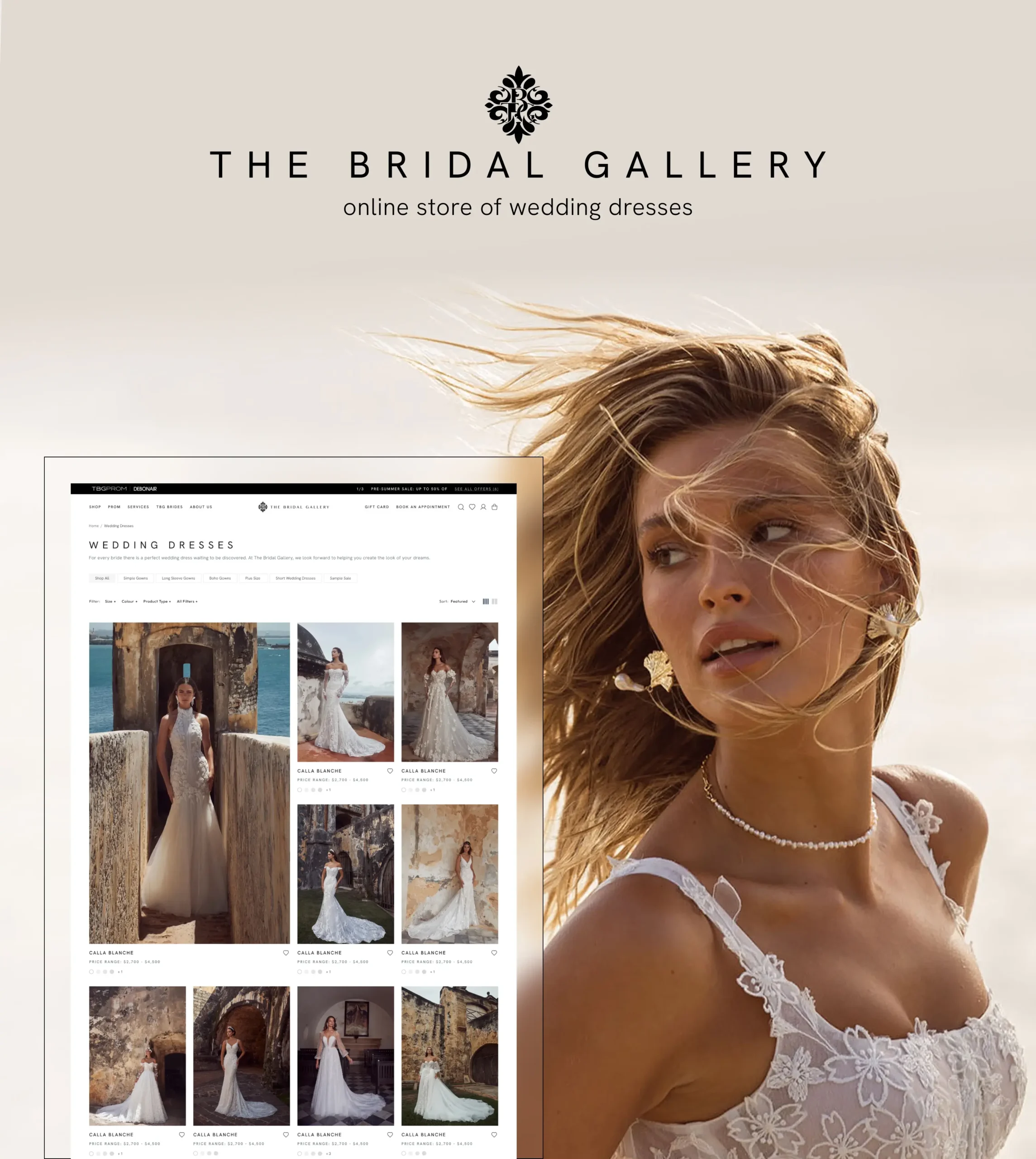 Bridal Gallery Shopify website development