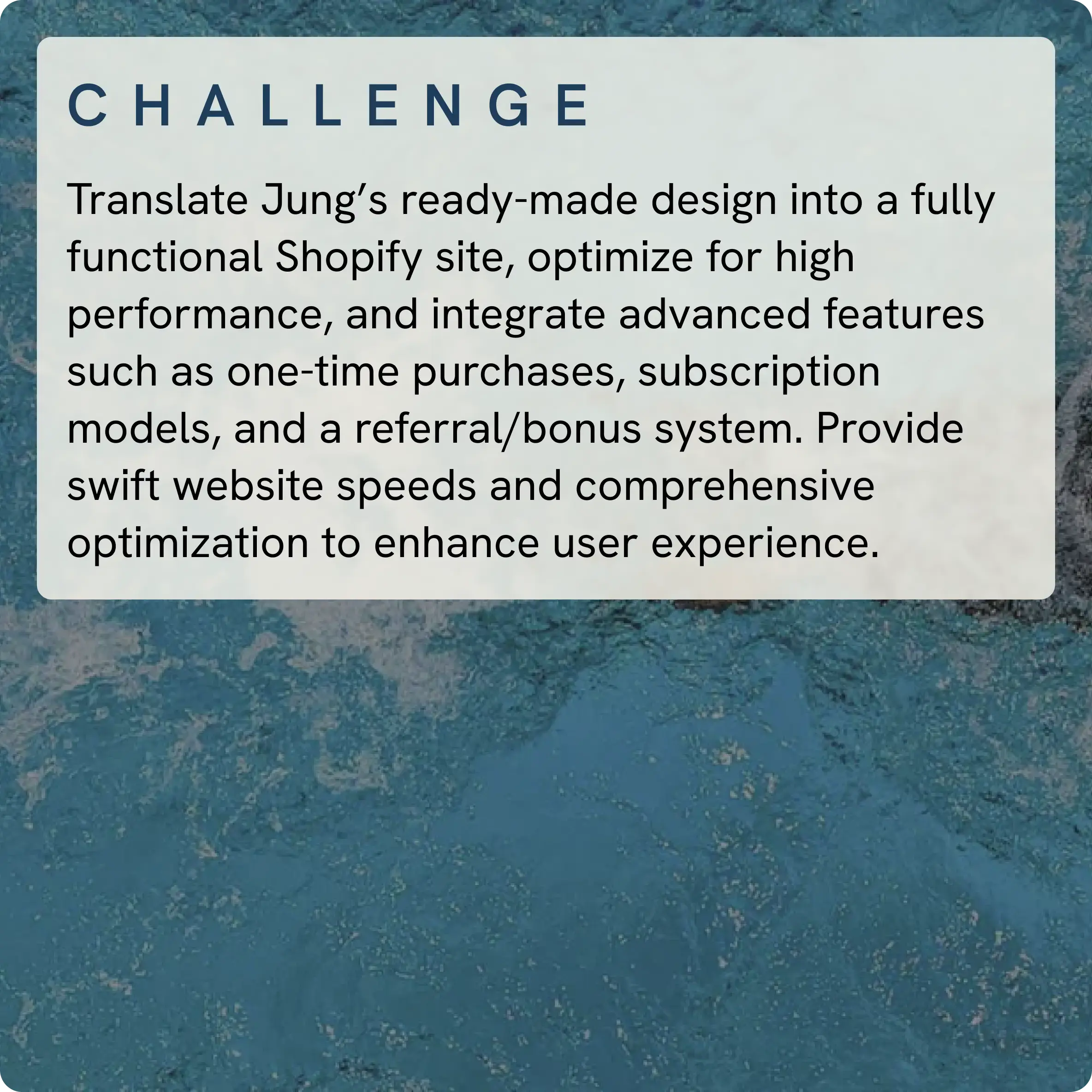 Jung - Shopify store development