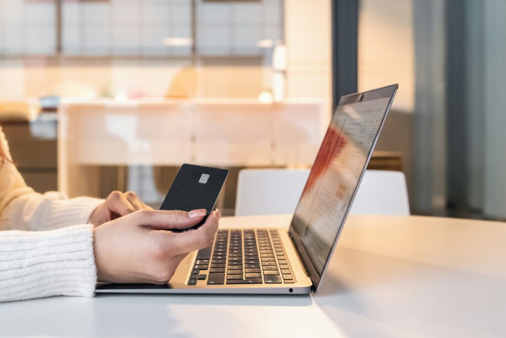 Customer paying online by card