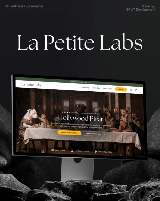 La Petite Labs needed a Shopify store that could communicate the same level of trust and clinical credibility behind its pet supplements. 🐾

We designed and developed a fully custom Shopify store — combining premium UX/UI, ingredient transparency, educational content, subscriptions, and interactive product media into a flexible e-commerce experience built to grow with the brand. 🙌🏻

#shopify #splitdevelopment #webdevelopment #ecommerce #uiuxdesign
